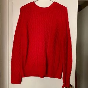Gap Red Cable Knit Sweater